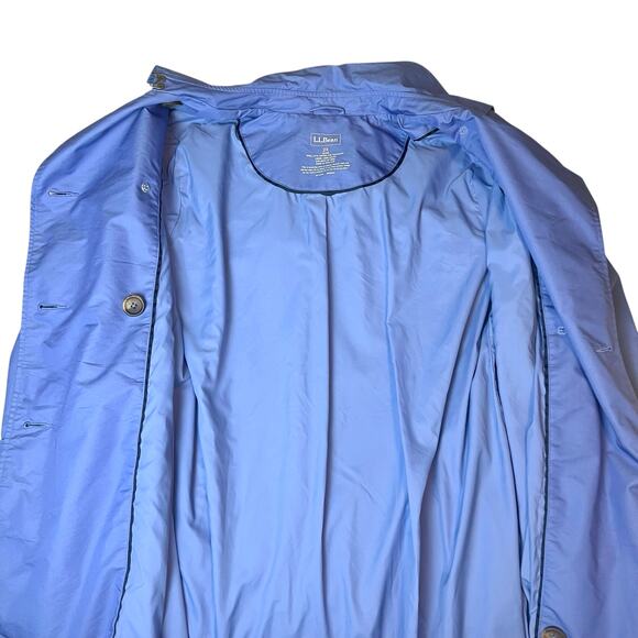 L.L. Bean Women's Double Breasted Long Trench Coat Periwinkle Blue Size 2X - Picture 7 of 9